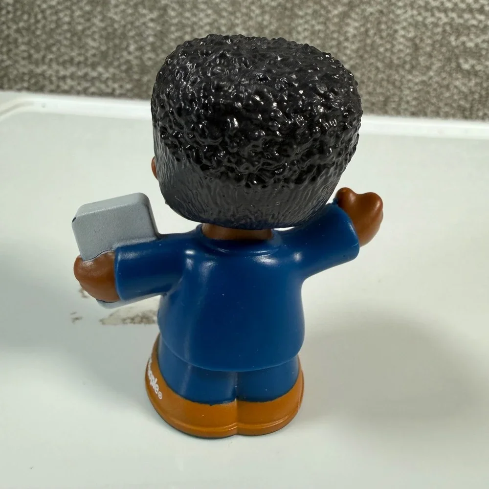 Fisher-Price Little People Businessman Figure Blue Suit Cell Phone Collectible